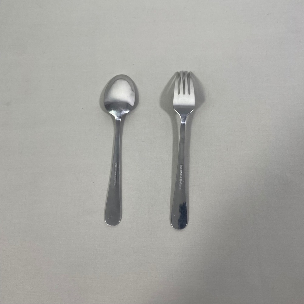 Vtg Farberware Swirl Stainless Flatware Glossy 2pc Fork Spoon Discontinued 08-09 - Picture 2 of 3